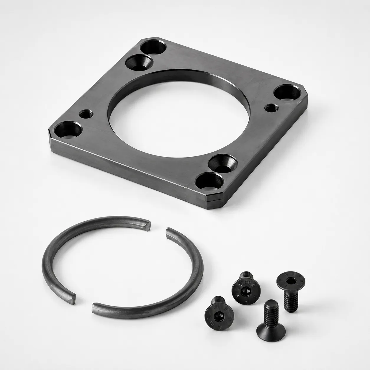 FCQ Type Gas Spring Plate - Upper Groove Fixed | Square Mounting Plate