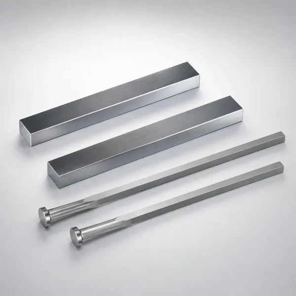 JIS Standard SKH51 Steel Rectangular Ejector Pins with Engraving | Precision Mold Parts