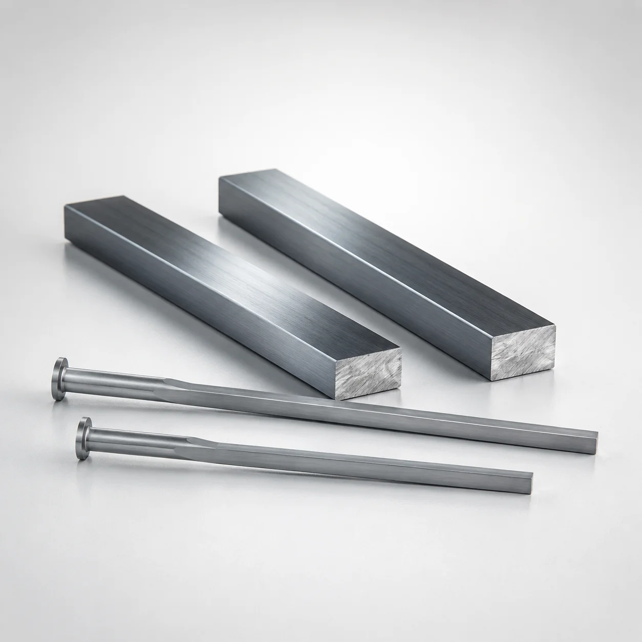 M2 Steel Rectangular Ejector Pins with Engraving - Flat-Head