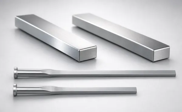 M2 Steel Precision R-Chamfered Rectangular Ejector Pins with Engraving | SKH51 Hardened Steel