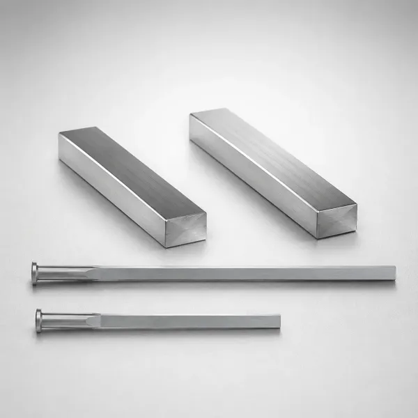 M2 Steel R-Chamfered Rectangular Ejector Pins with Engraving | JIS Fit for Mold Bases
