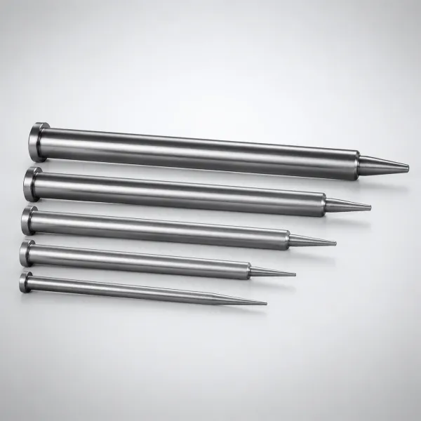 DIN Standard SKD61 Steel One-Step Center Pins Flat-Sided, Nitrided