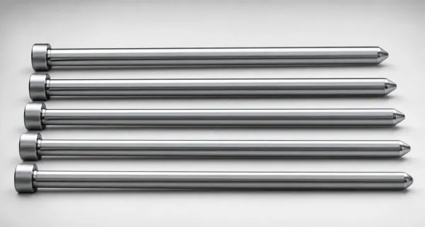 JIS Standard SKD61 Steel Straight Center Pins with Tip, Nitrided