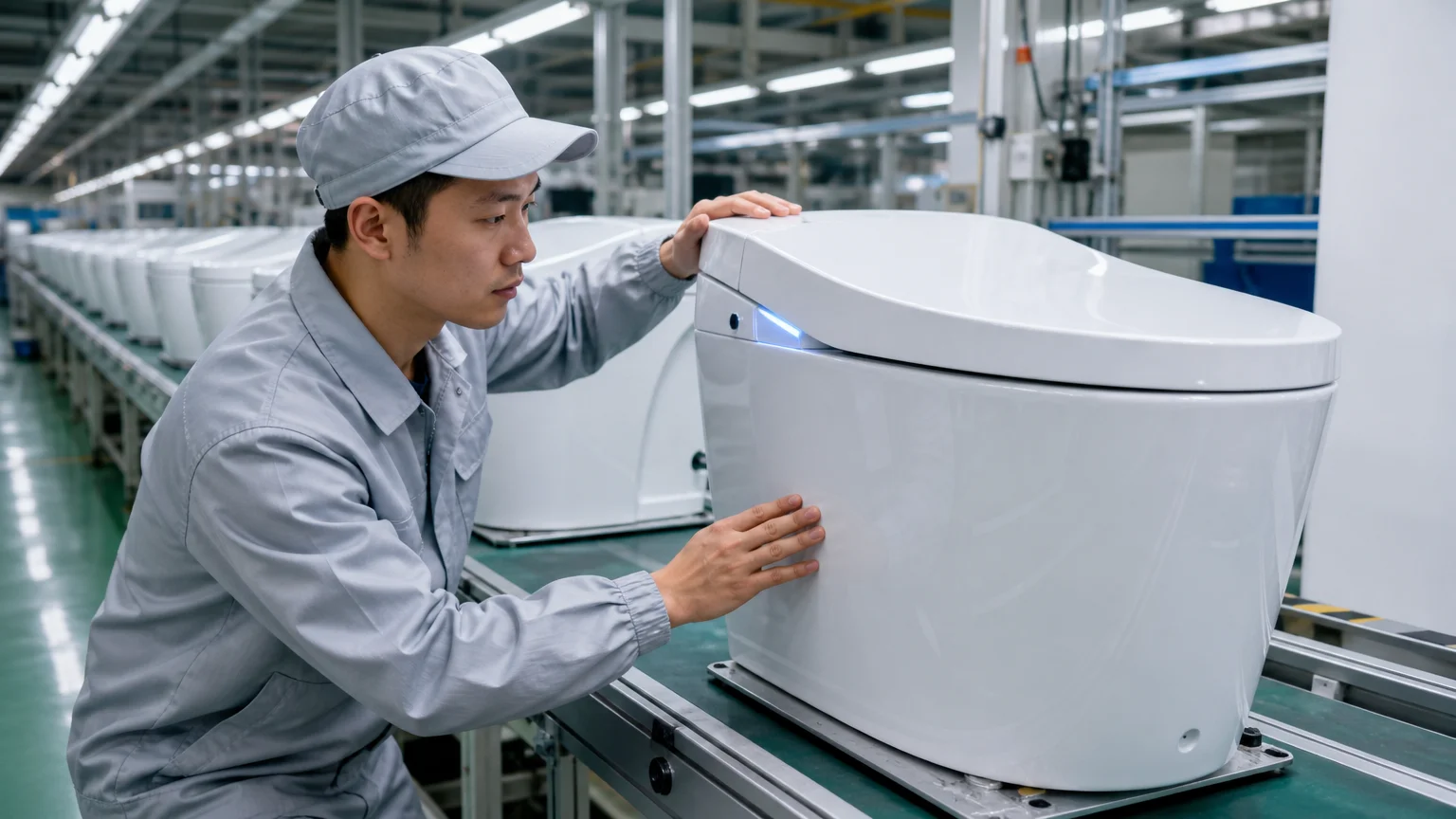B2B buyer reviewing factory compliance documents before a smart toilet order