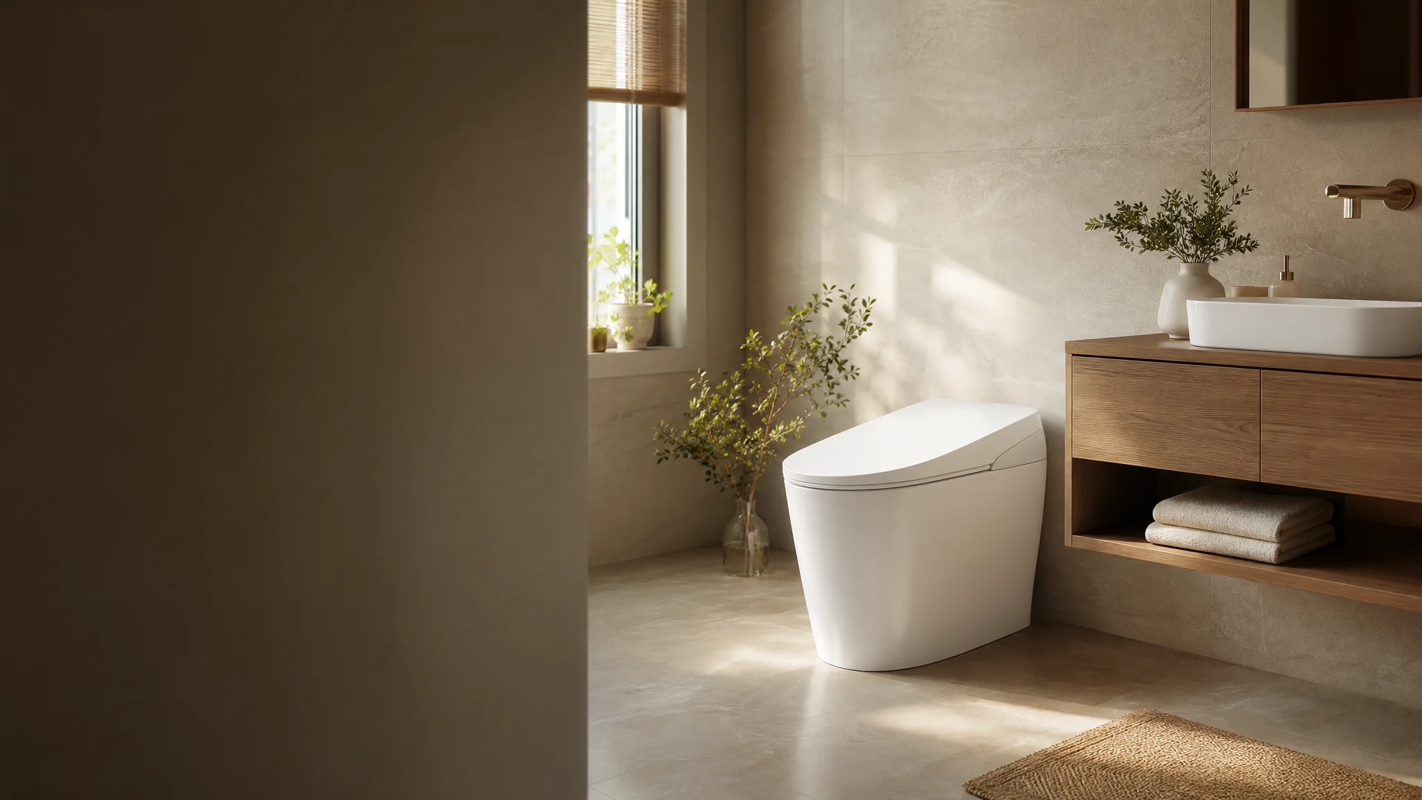 Refined smart bathroom interior for hospitality and residential projects