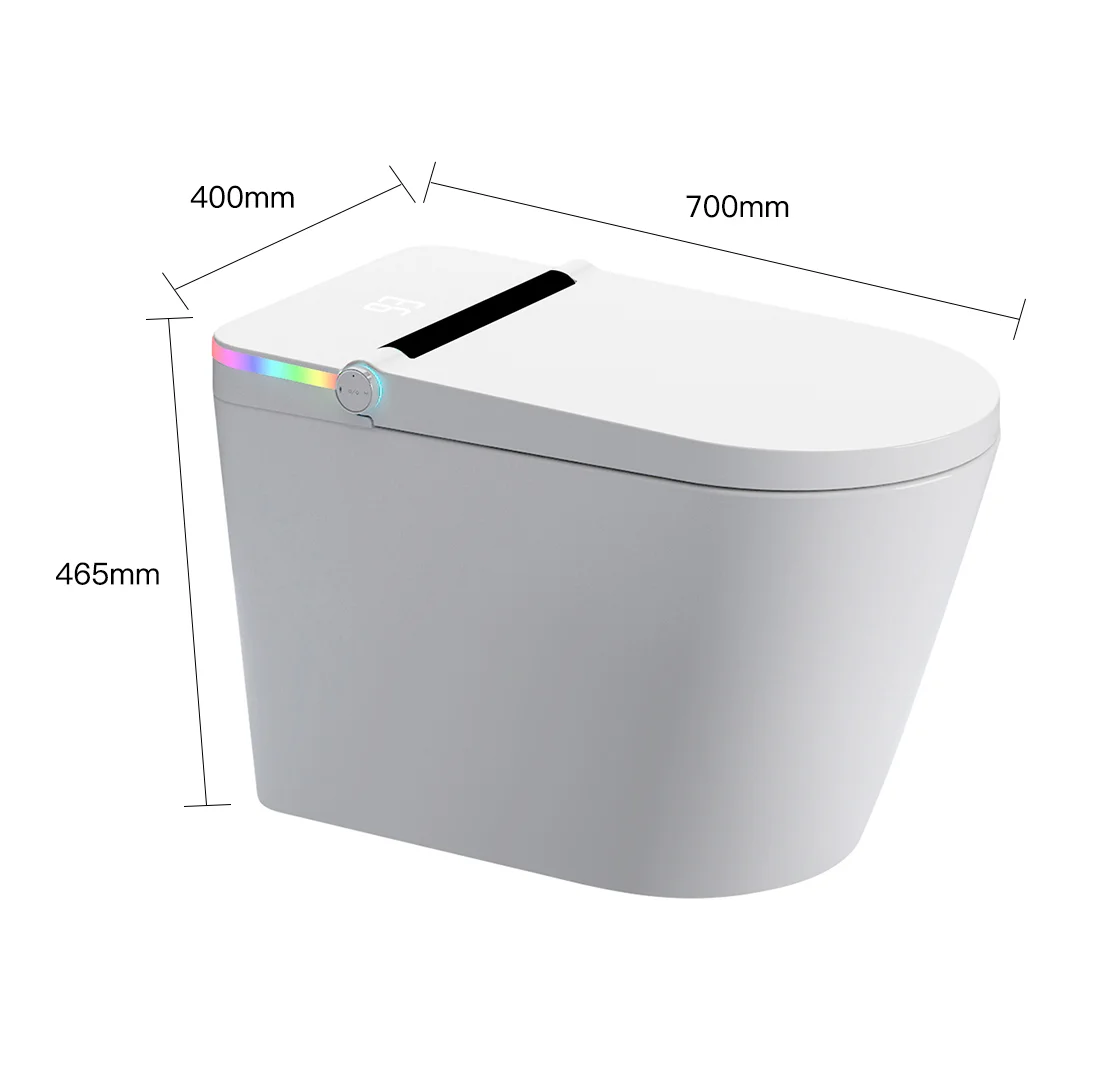 6293 integrated smart toilet dimension drawing showing 700 mm length, 400 mm depth and 465 mm height