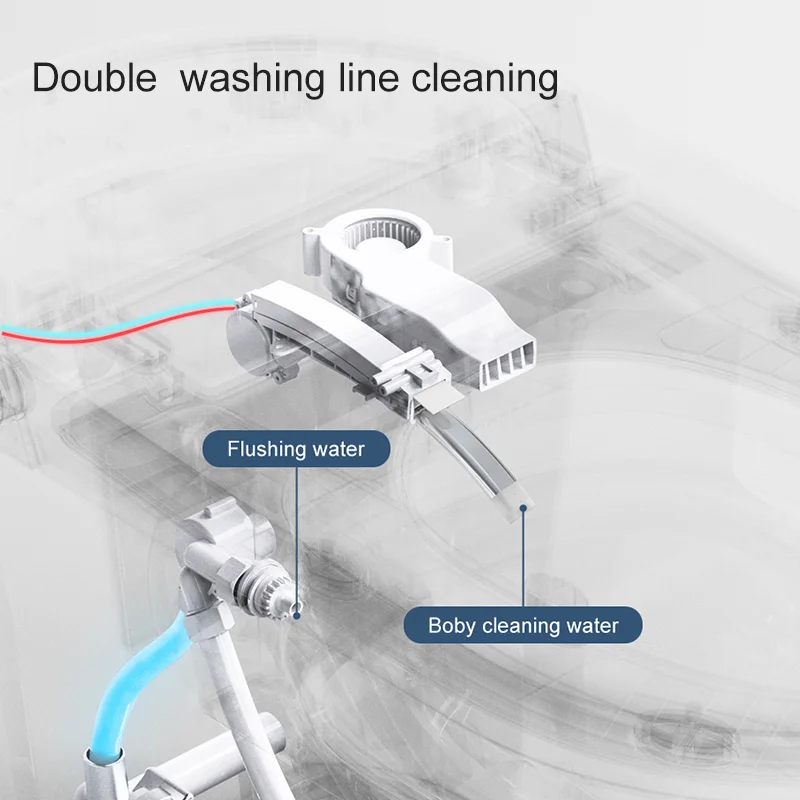K1 separated flushing and body-washing water lines