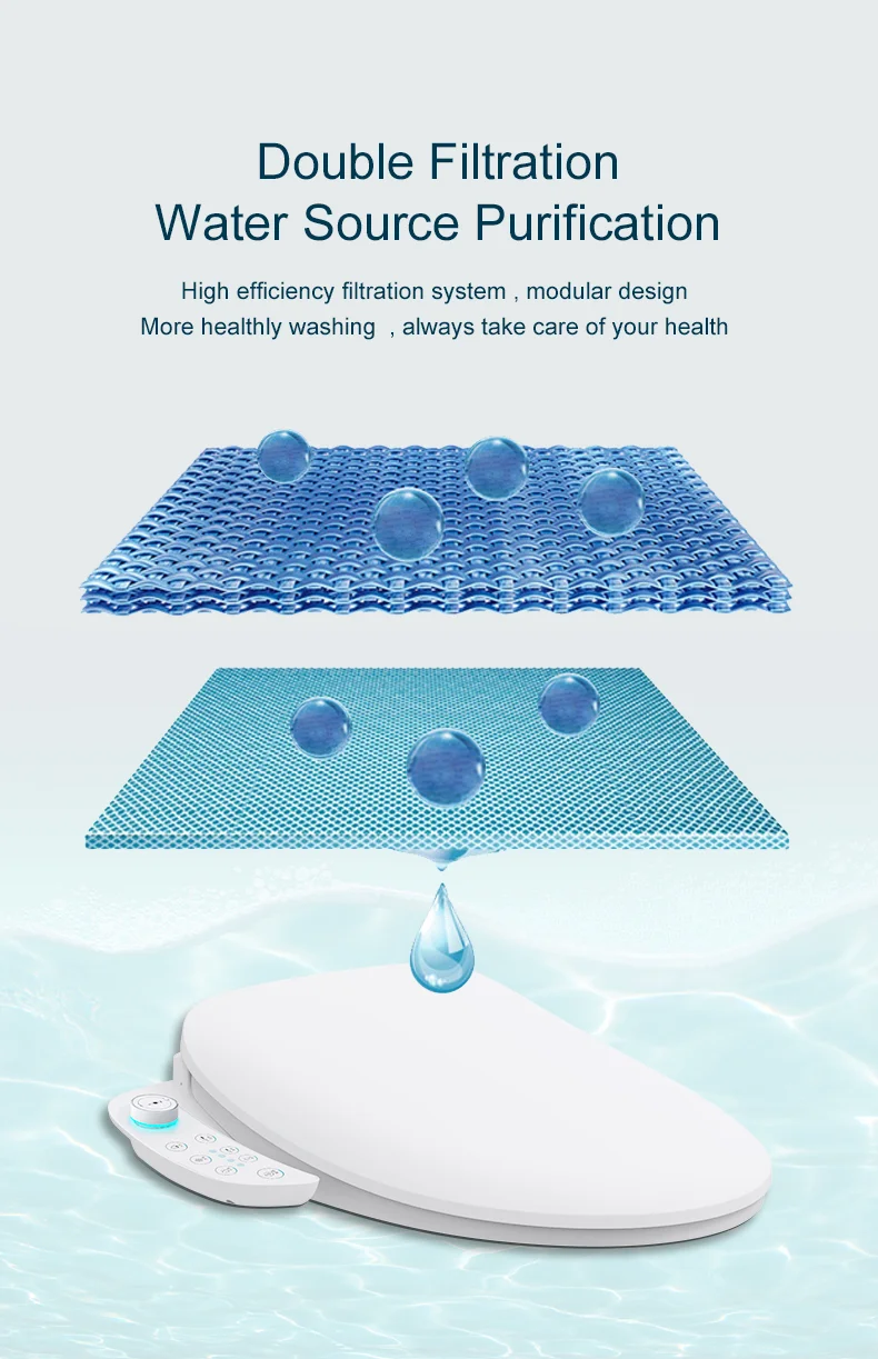 Technician installing an inline water filter on a smart toilet inlet