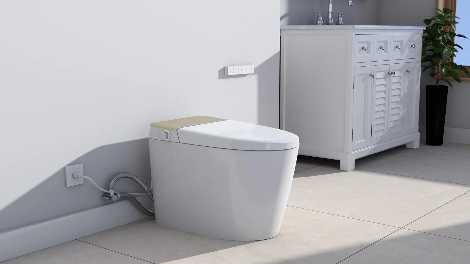 A18 smart toilet three-quarter front render on a neutral background