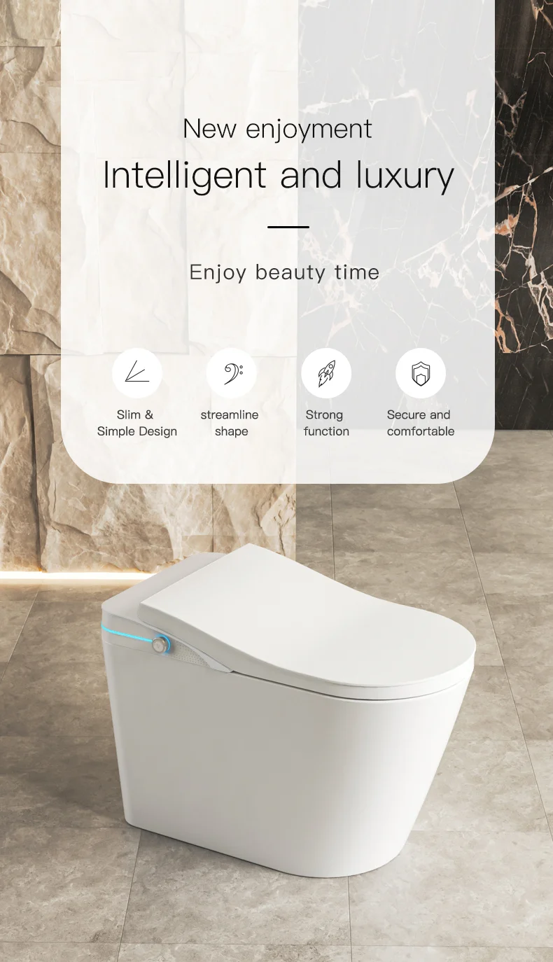K1 integrated smart toilet in white with side control knob