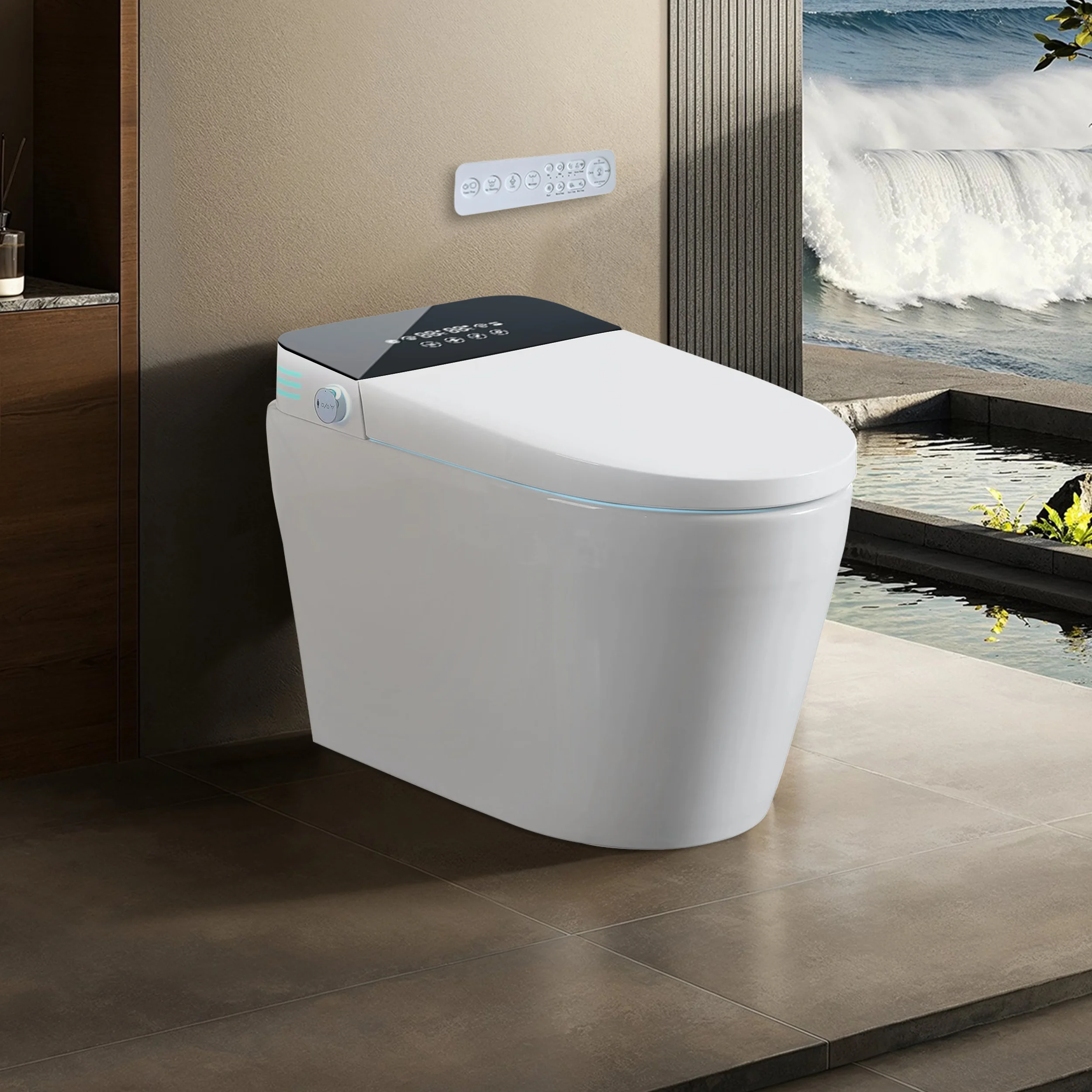 S61B-B integrated smart toilet with a contrasting black rear panel