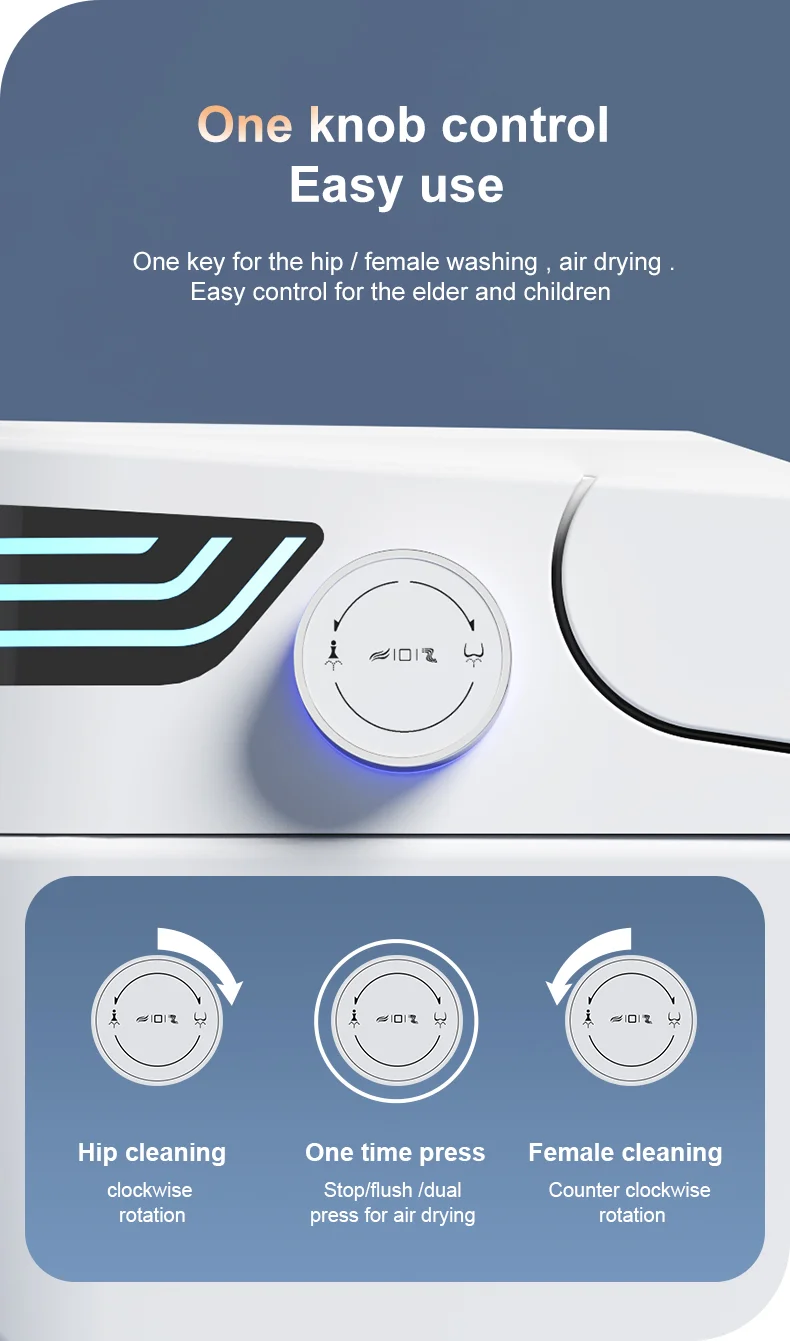 W1 side knob control for hip washing, female washing, stopping and warm-air drying