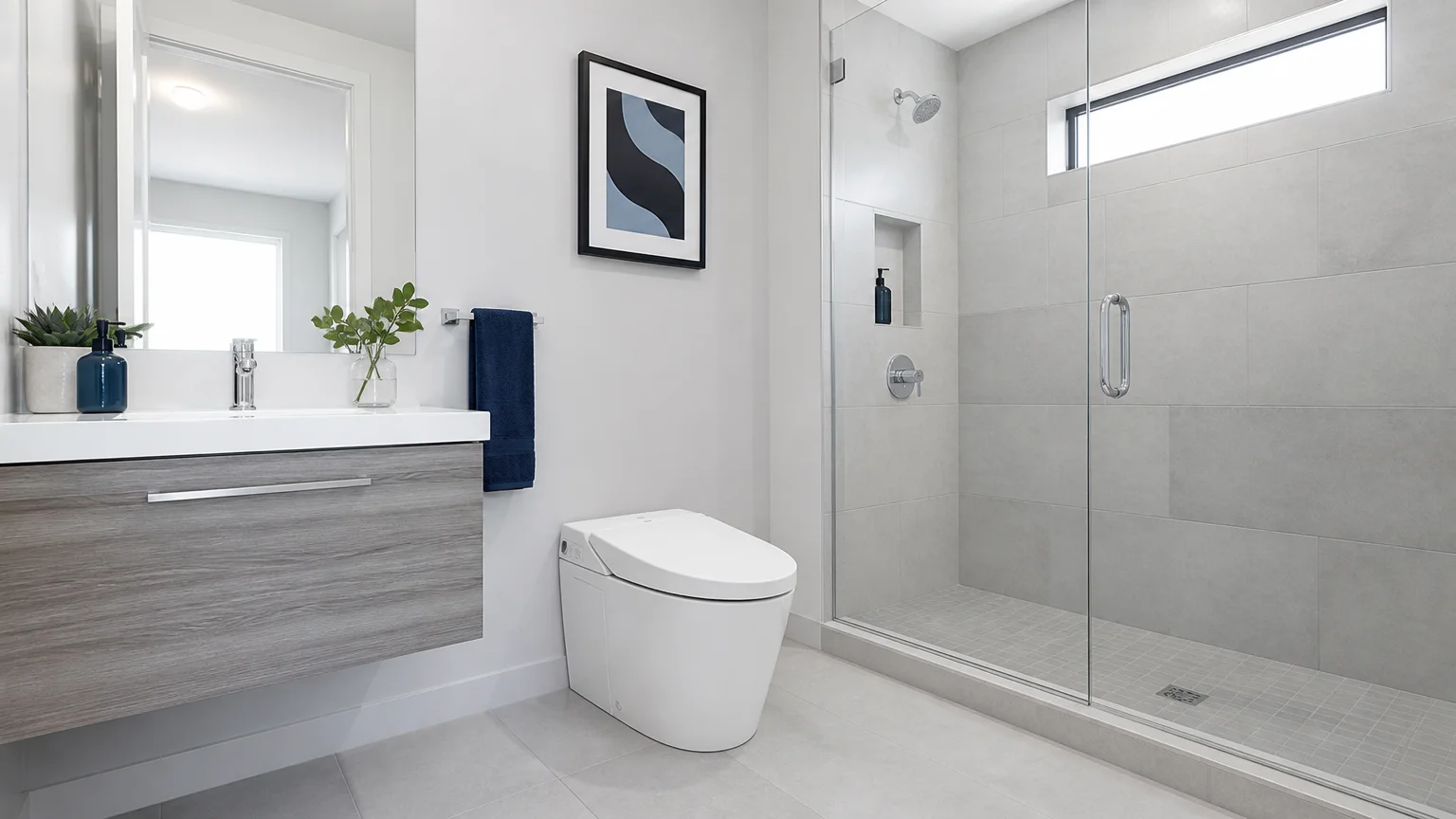 Modern smart bathroom installation for a Texas multi-family apartment project