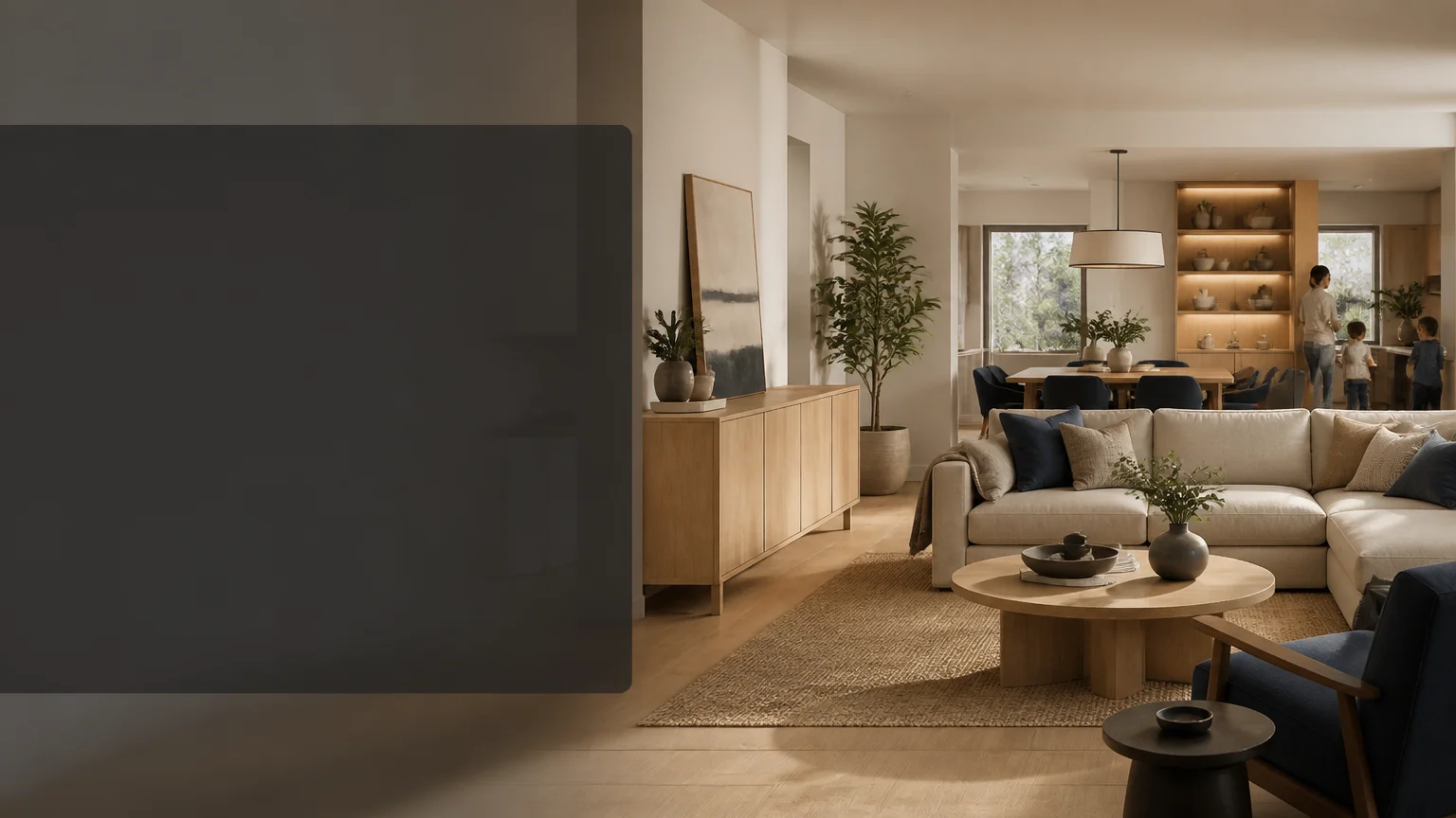Residential furniture and homeware collection in a warm family home