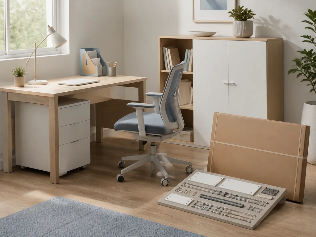 Wohn studien möbel mit Montage armaturen und Flat-Pack-Karton