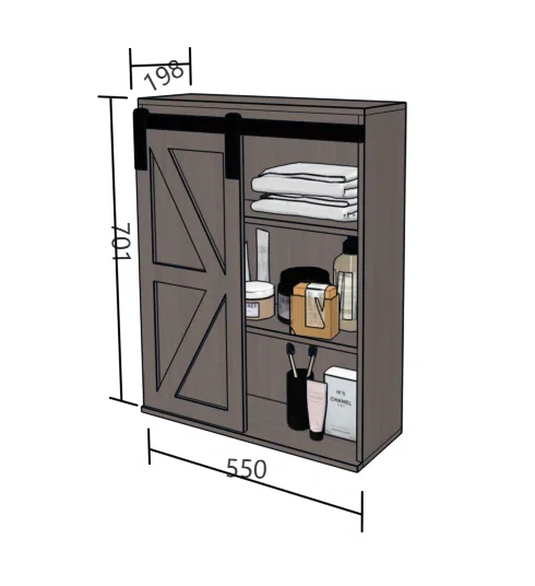 Wall-Mounted Barn Door Bathroom Cabinet H1001 detail 5