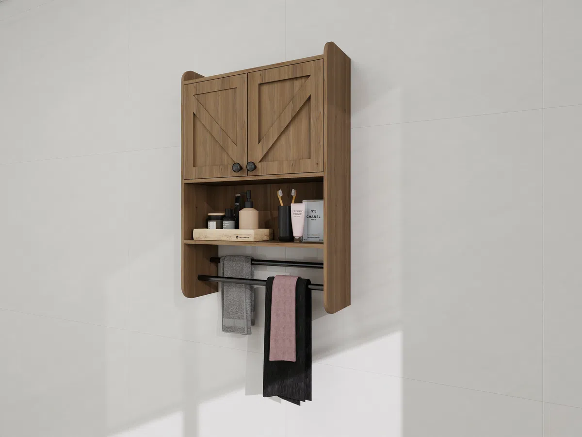 Modern Bathroom Vanity Storage Cabinet H1002 - Angle View