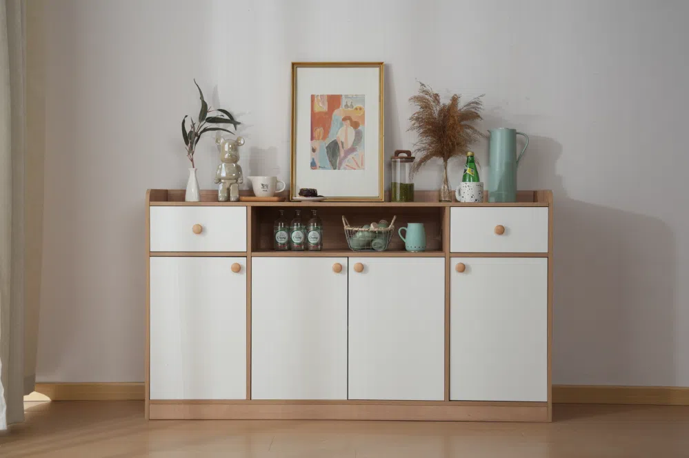 Solid Wood Veneer Sideboard Buffet Cabinet E5000 detail 12