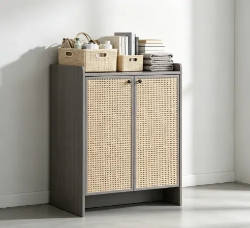 Rattan Door Shoe Storage Cabinet J8001 Detail 12