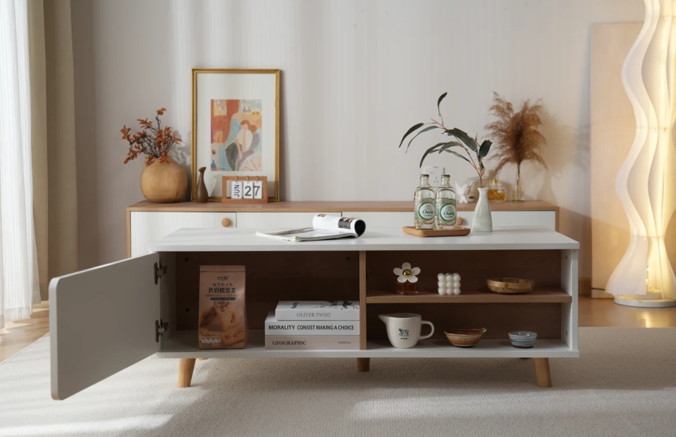 Modern Coffee Table G7001 with Storage - Front Angle