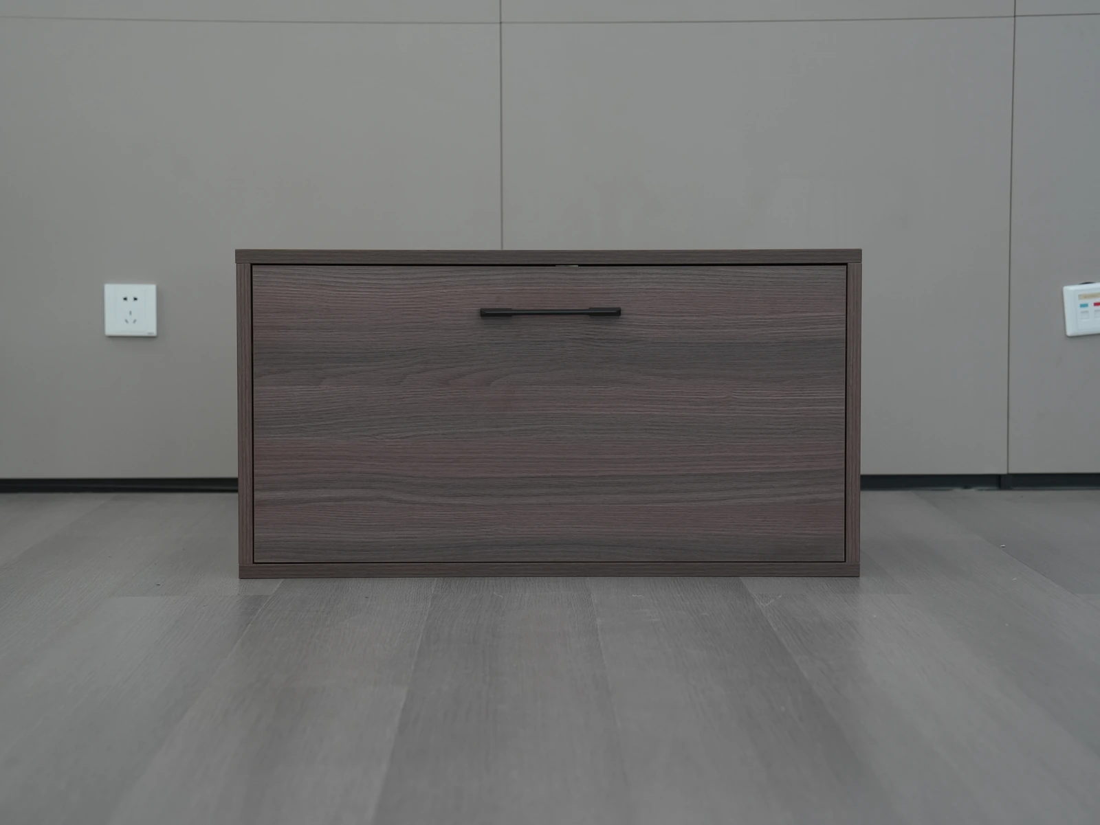 Modern Minimalist Dark Walnut TV Stand F6001 - Open Flip Door