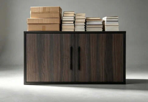 Dark Walnut Double Door TV Stand F6002 detail 8