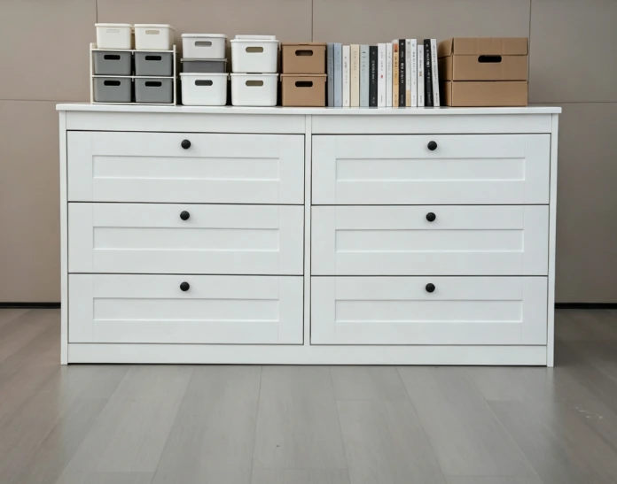 White Six-Drawer Cabinet E5002 detail 11