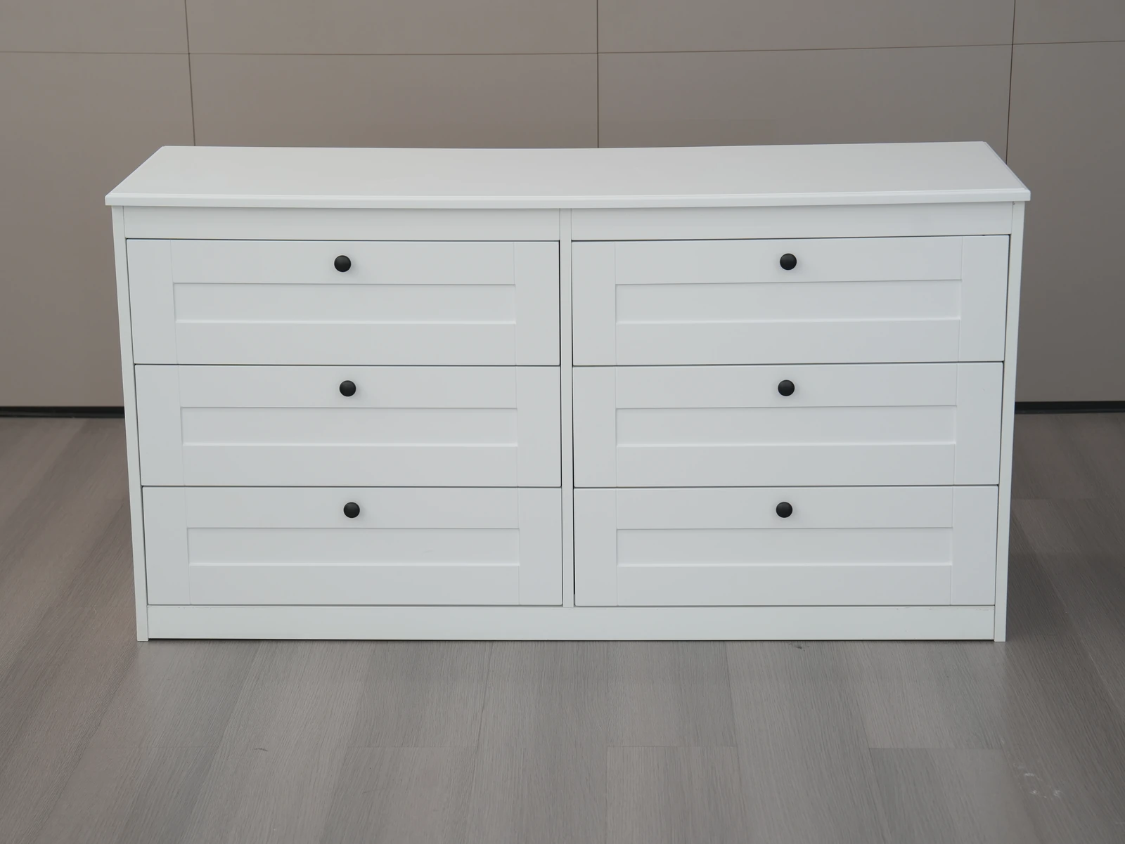 White Six-Drawer Large Storage Dresser E5002 reference image
