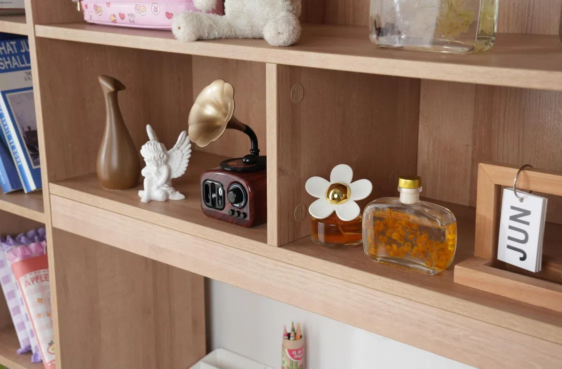 Modern Multifunctional Desk with Bookshelf Combo D4000 Detail 3