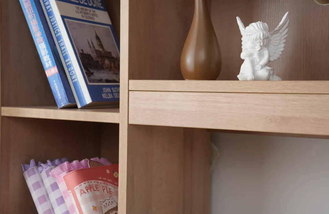 Modern Multifunctional Desk with Bookshelf Combo D4000 Detail 6