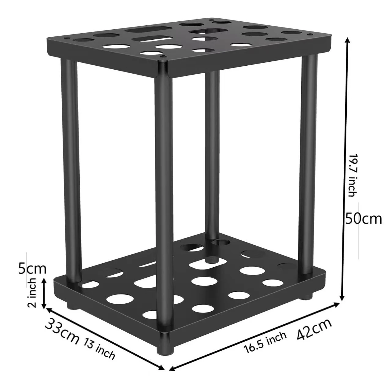 Floor-Standing Metal Garden Tool & Hoe Organizer Rack detail 2