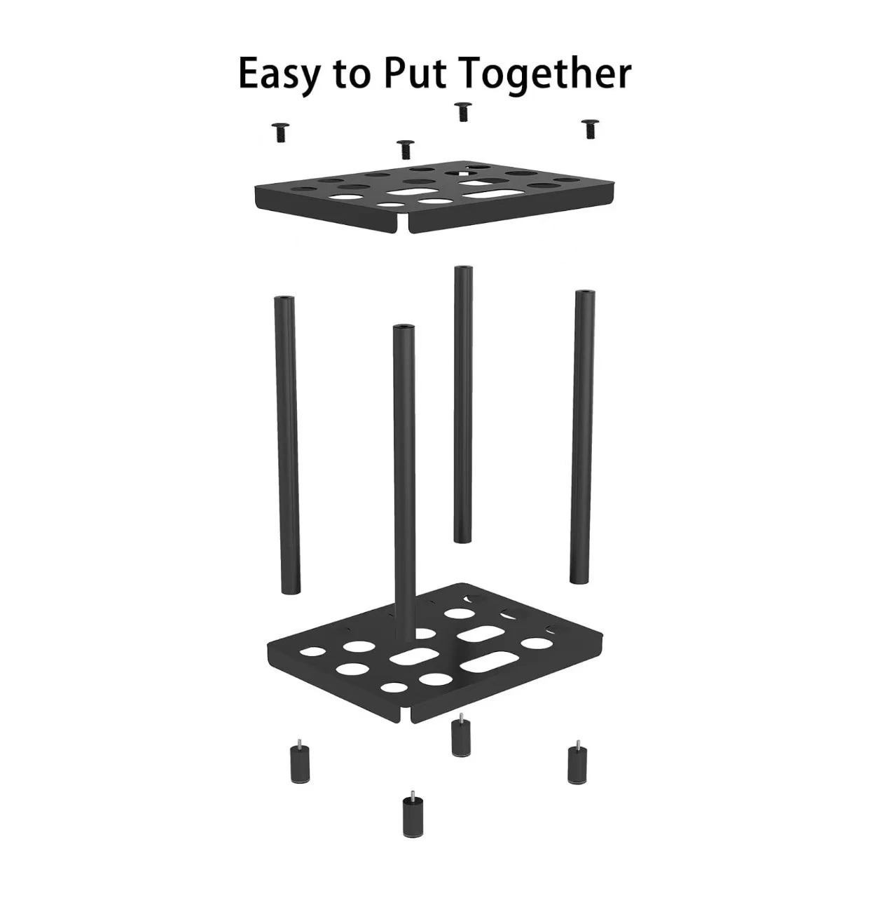 Floor-Standing Metal Garden Tool & Hoe Organizer Rack detail 4