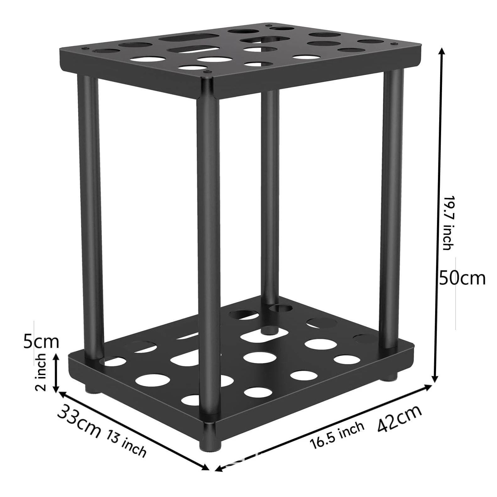 Floor-Standing Metal Garden Tool & Hoe Organizer Rack - View 6
