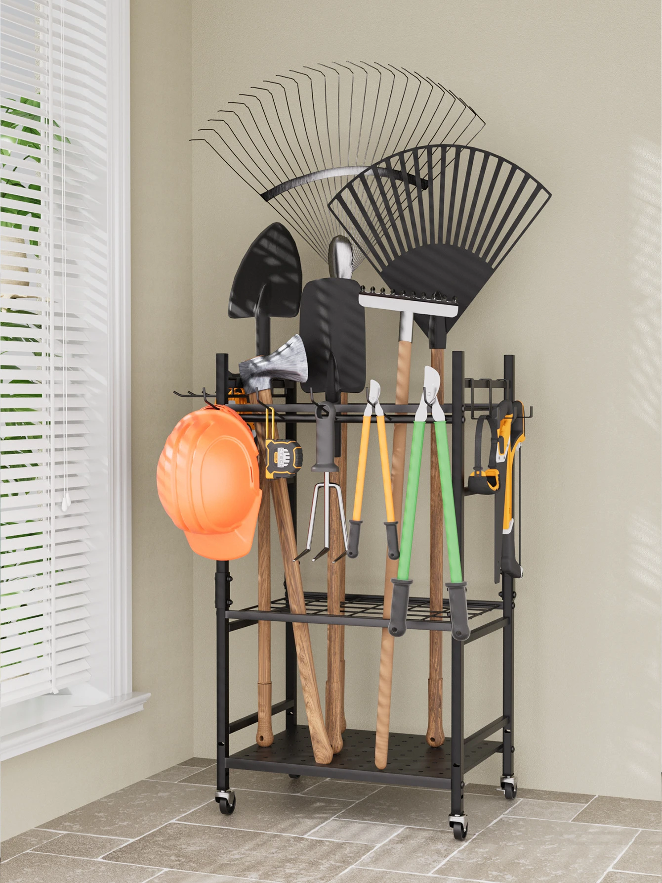 Heavy Duty Straight-Hook Garden Tool Hanging Rail detail 6