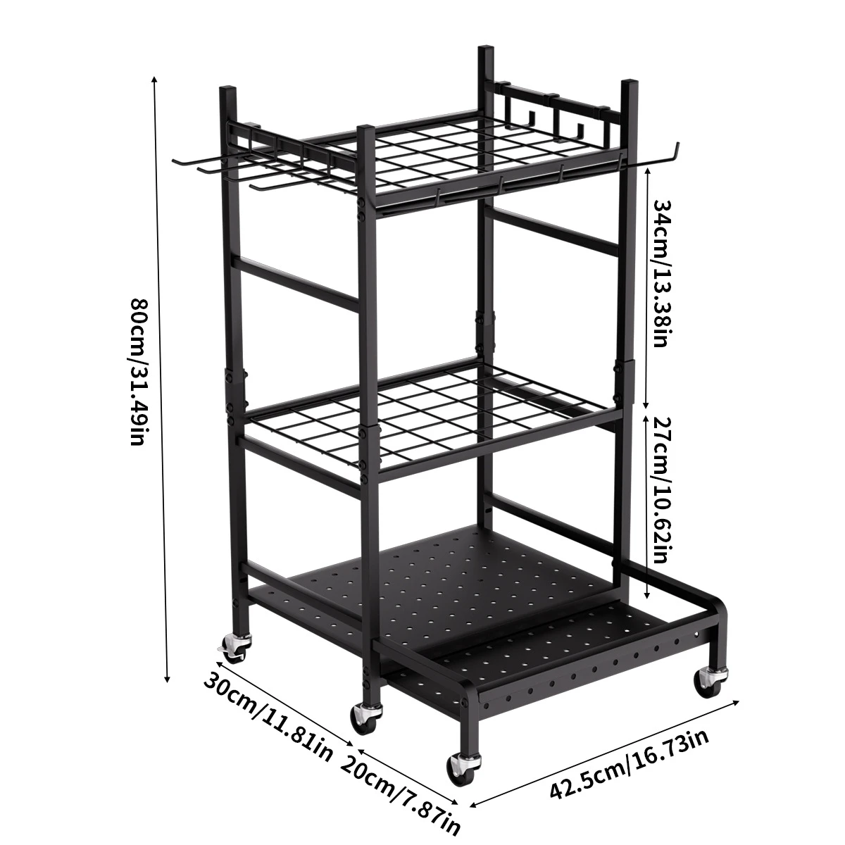 Heavy Duty Straight-Hook Garden Tool Hanging Rail - View 7