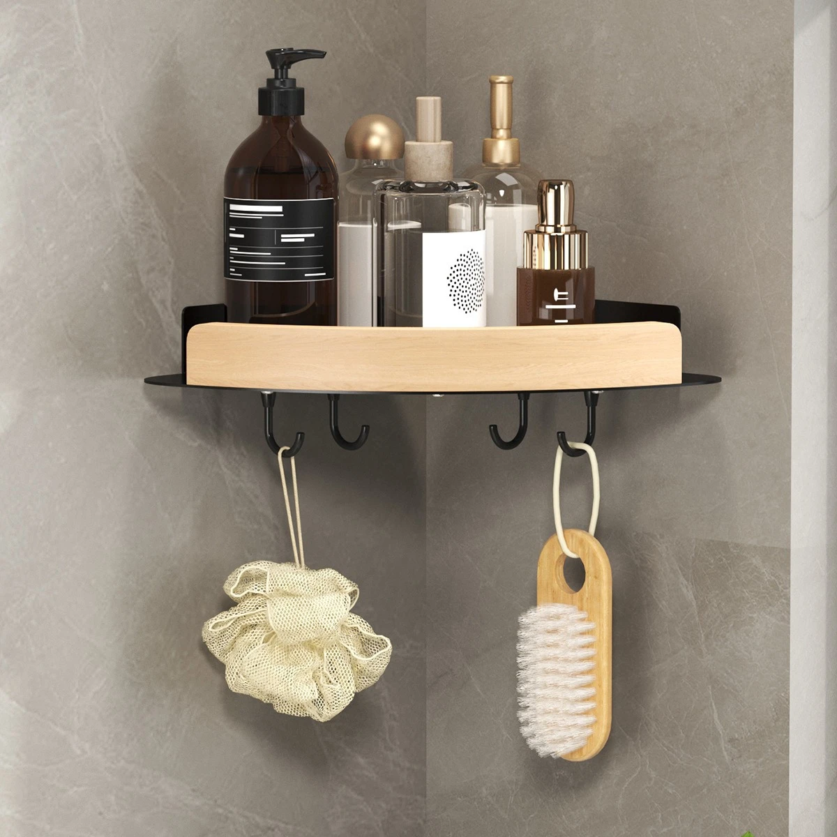 Wall-Mounted Bathroom Toiletries & Shampoo Shelf - View 4