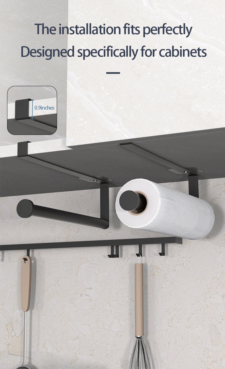Under-Cabinet Kitchen Paper Towel & Wrap Holder detail 2