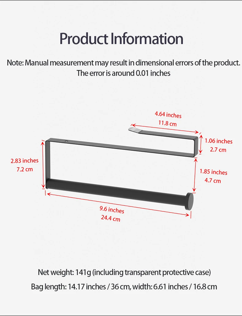 Under-Cabinet Kitchen Paper Towel & Wrap Holder detail 9