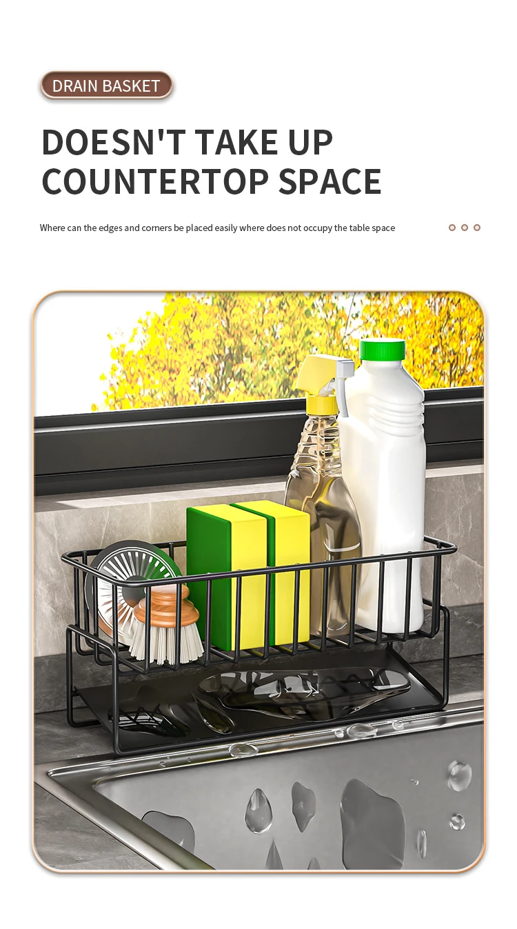 Countertop Sink Sponge & Dish Soap Caddy Organizer detail 6
