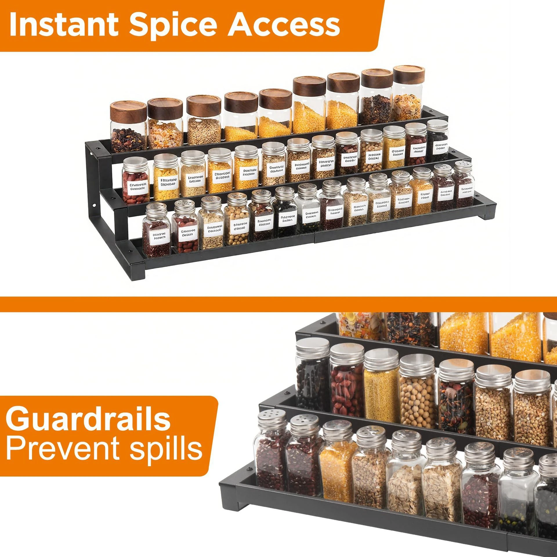 Expandable Tiered Step Spice & Bottle Organizer - View 4