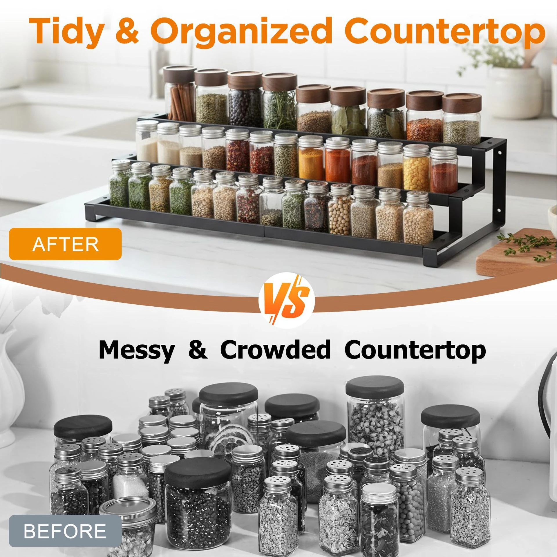 Expandable Tiered Step Spice & Bottle Organizer - View 3