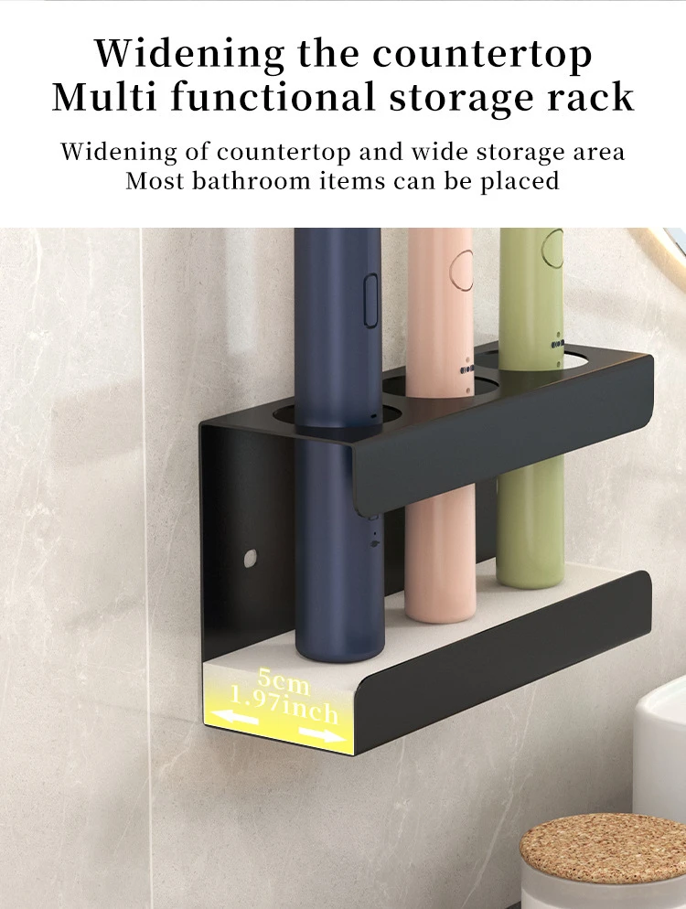 Wall-Mounted Toothbrush & Toothpaste Holder Caddy detail 10