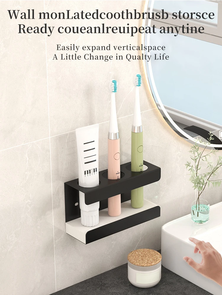 Wall-Mounted Toothbrush & Toothpaste Holder Caddy detail 14