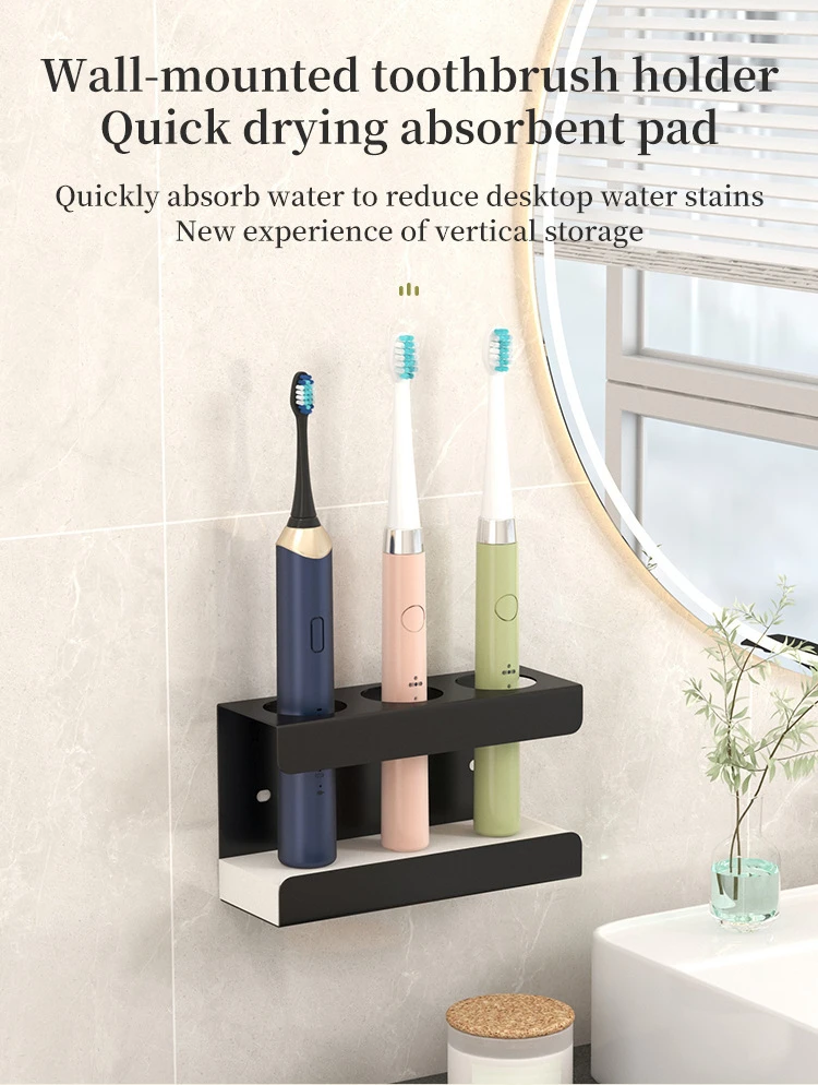 Wall-Mounted Toothbrush & Toothpaste Holder Caddy detail 2