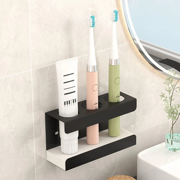 Wall-Mounted Toothbrush & Toothpaste Holder Caddy - View 2