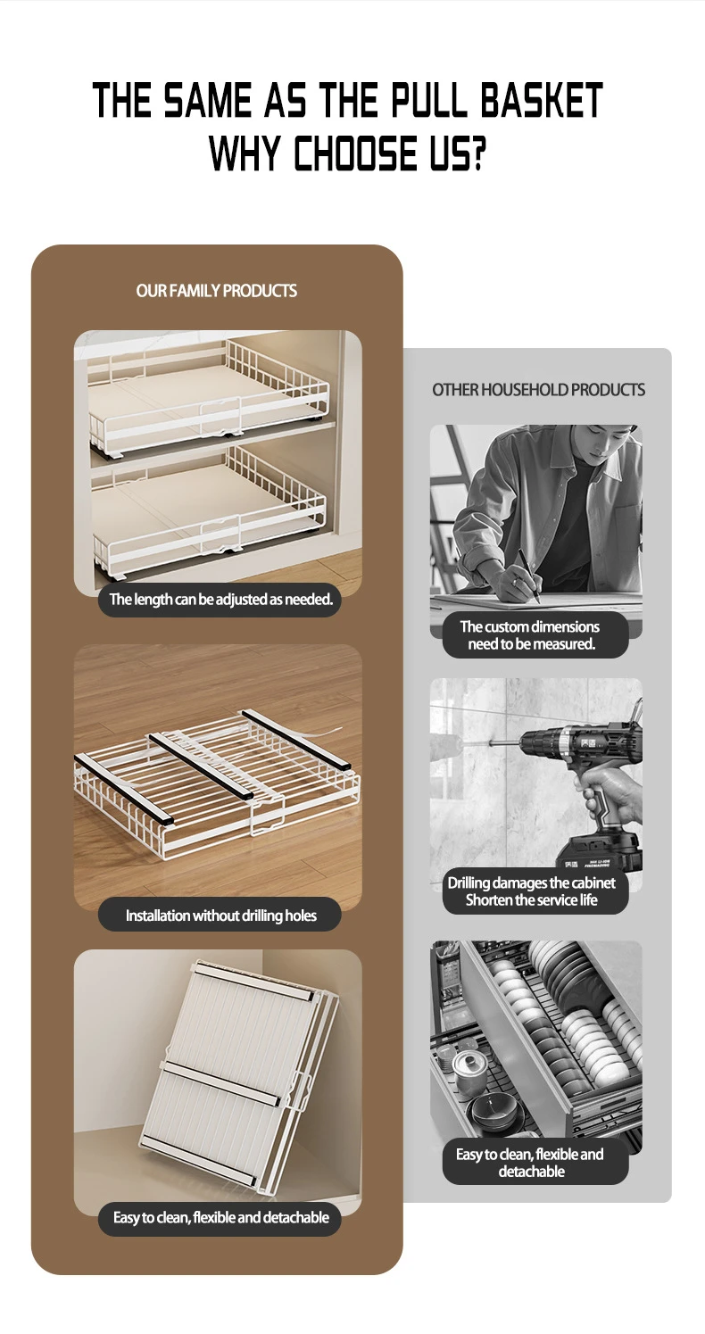 2-Tier Under Sink Pull-Out Storage Organizer detail 3