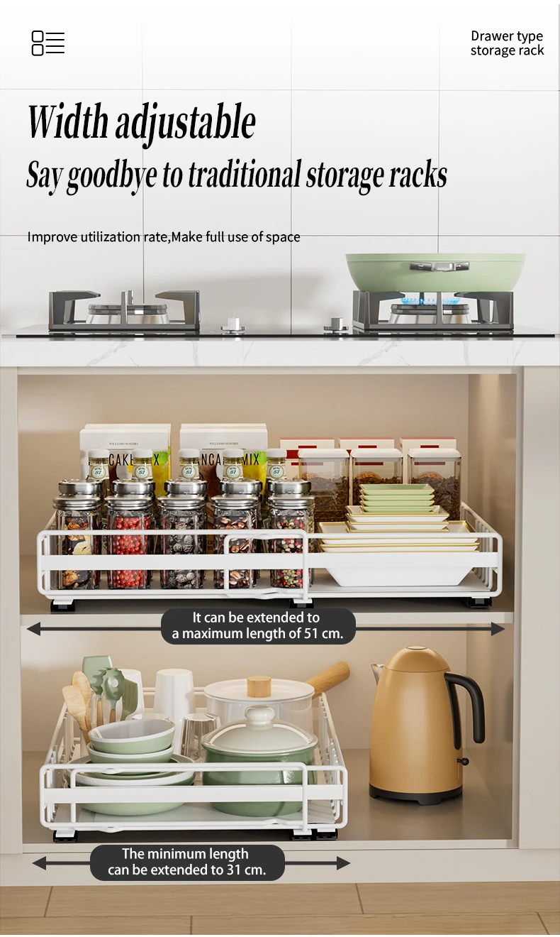 2-Tier Under Sink Pull-Out Storage Organizer detail 6