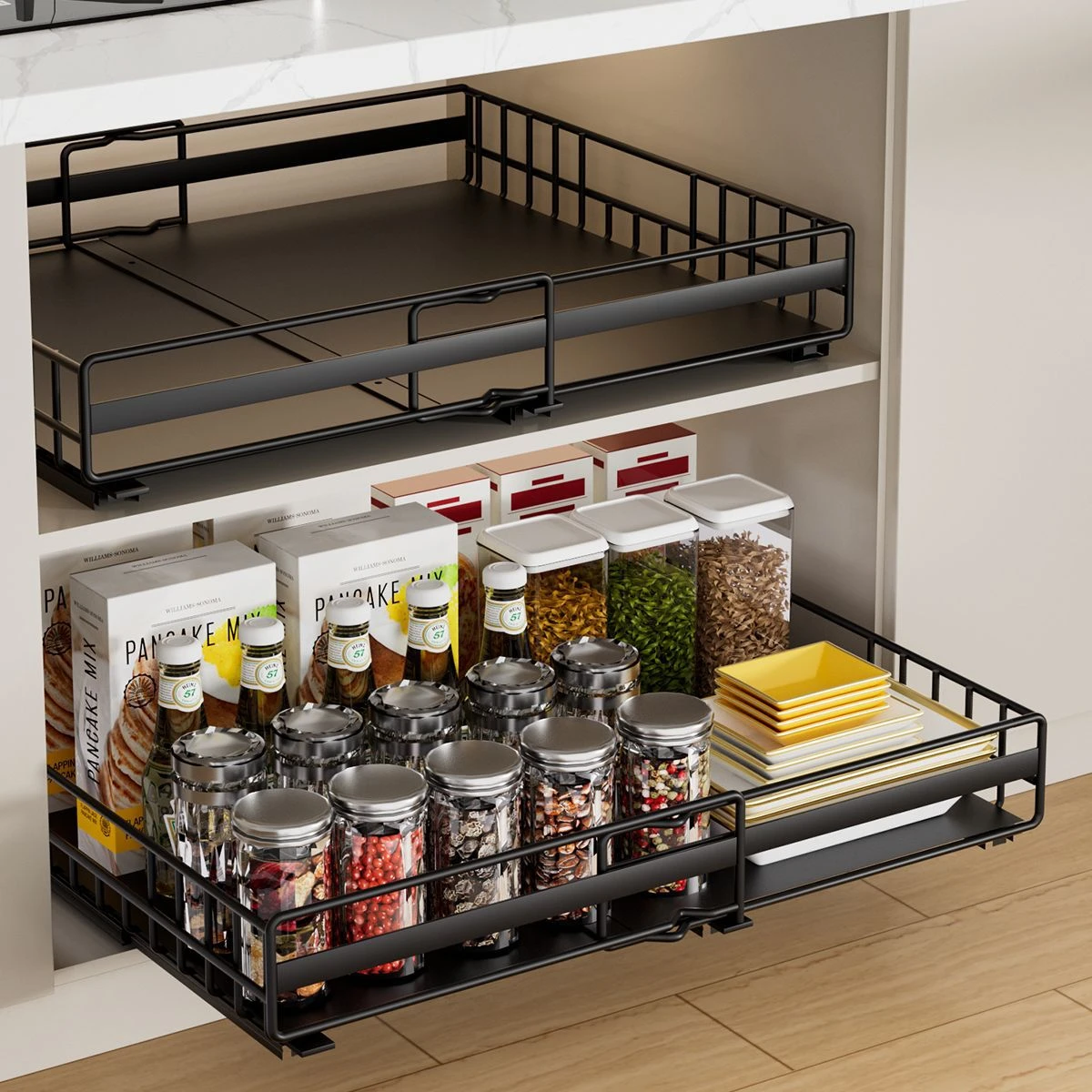 2-Tier Under Sink Pull-Out Storage Organizer - View 1