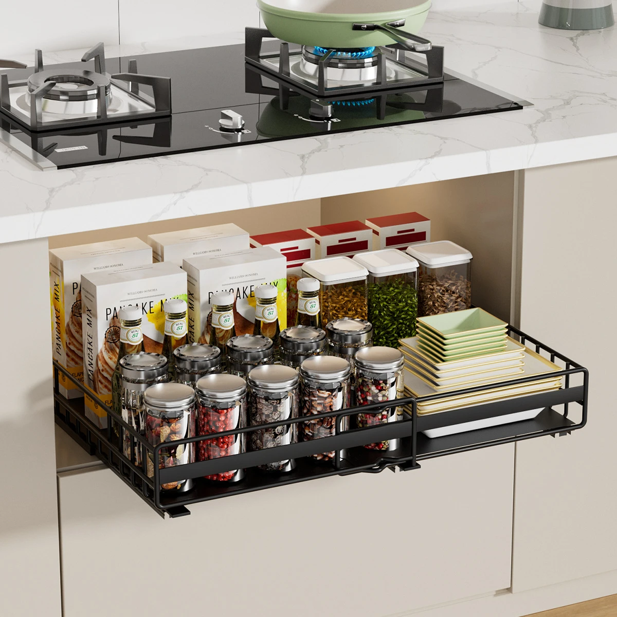 2-Tier Under Sink Pull-Out Storage Organizer - View 3