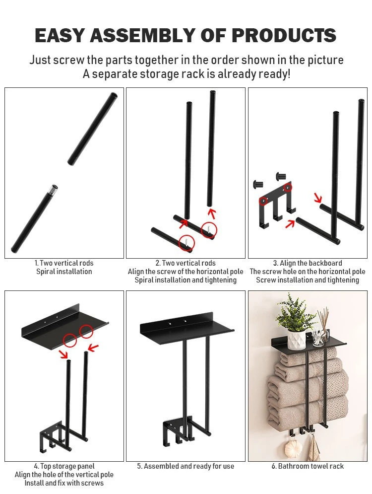 Multi-Layer 90° Folding Bathroom Towel Rack detail 9
